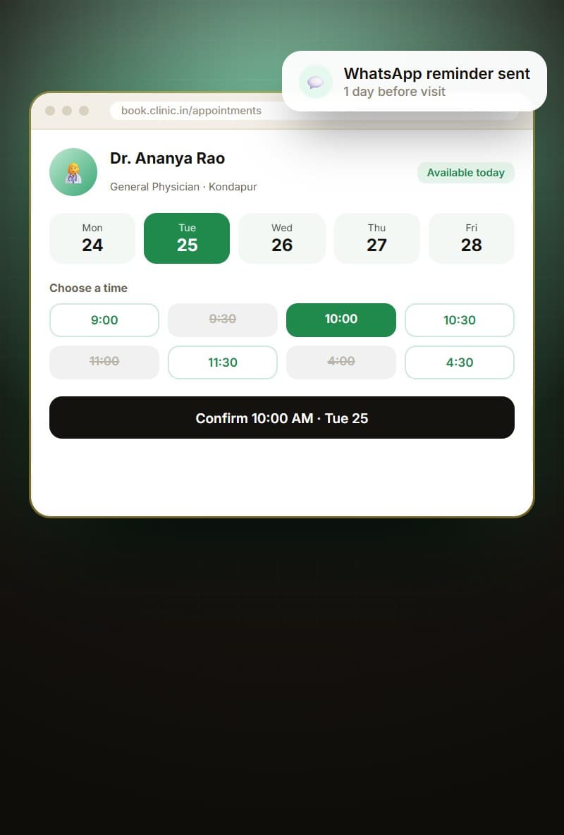 Online booking system (concept design)