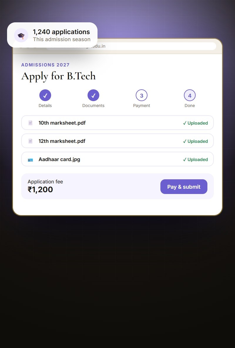 College admissions portal (concept design)