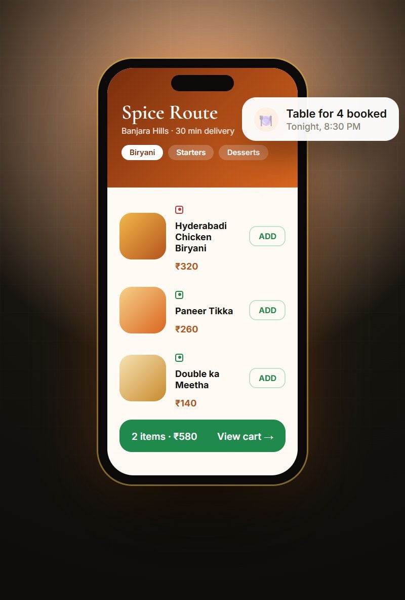 Restaurant ordering app (concept design)